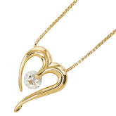 K18YG イエローゴールド ダイヤモンド ダイヤ0.34ct ハートモチーフ ペンダント ネックレス レディース 【中古】
