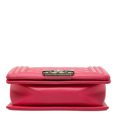 シャネル ボーイシャネル ココマーク チェーン ショルダーバッグ ピンク ラムスキン レディース CHANEL 中古