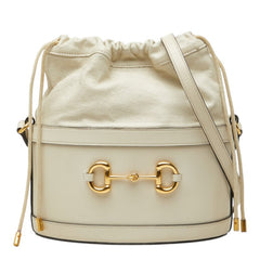 グッチ ホースビット 1955 バケットバッグ 斜め掛け ショルダーバッグ 602118 ホワイト レザー レディース GUCCI 【中古】