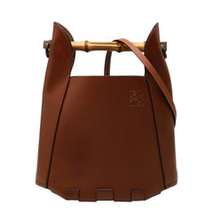 ロエベ アナグラム バンブー バケットバッグ ハンドバッグ ショルダーバッグ 2WAY ブラウン レザー レディース LOEWE 中古