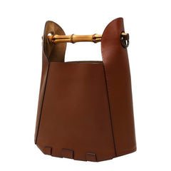ロエベ アナグラム バンブー バケットバッグ ハンドバッグ ショルダーバッグ 2WAY ブラウン レザー レディース LOEWE 中古
