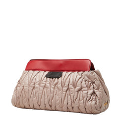 ミュウ ミュウ マテラッセ 斜め掛け ショルダーバッグ ピンクベージュ系 レッド レザー レディース Miu Miu 中古