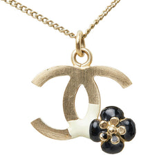 シャネル ココマーク カメリア チェーン ペンダント ネックレス B10A刻印 ゴールド メッキ レディース CHANEL 中古