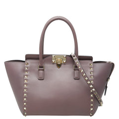 ヴァレンチノ ガラヴァーニ ロックスタッズ ハンドバッグ ショルダーバッグ 2WAY BG-L540BOL2 パープル系 レザー レディース Valentino 【中古】