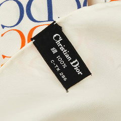 ディオール CDロゴ スカーフ C-TK 286 アイボリー マルチカラー シルク レディース Dior 【中古】