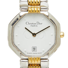 ディオール デポーズ 腕時計 48.203 クオーツ ホワイト文字盤 ステンレススチール レディース Dior 中古