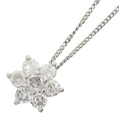 Pt850 プラチナ ダイヤモンド ダイヤ0.50ct スノーモチーフ 雪 結晶 星 ペンダント ネックレス レディース 【中古】