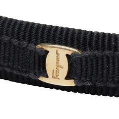 サルヴァトーレフェラガモ ヴァラ カチューシャ ヘアアクセサリー ブラック ゴールド キャンバス レディース Salvatore Ferragamo 【中古】