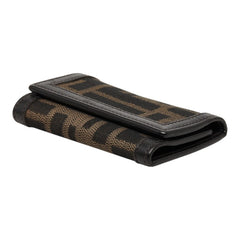 フェンディ ズッカ キーケース 8AP002 ブラウン ベージュ キャンバス レザー レディース FENDI 【中古】