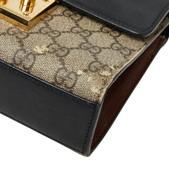 グッチ GGスプリーム ハンドバック チェーン ショルダーバッグ 2WAY 409487 ブラック ブラウン レザー レディース GUCCI 【中古】