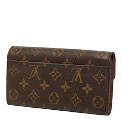 ルイ ヴィトン モノグラム ポルトフォイユ サラ 長財布 M60531 ブラウン PVC レザー レディース LOUIS VUITTON 【中古】