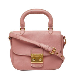 ミュウ ミュウ ロゴ クロス ショルダーバッグ ハンドバッグ ピンク レザー レディース Miu Miu 【中古】