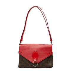 ルイ ヴィトン モノグラム サン ミシェル ショルダーバッグ M44031 コクリコ レッド ブラウン PVC レザー レディース LOUIS VUITTON 【中古】