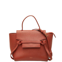 セリーヌ ベルトバッグ ナノ キャットフィッシュ ハンドバッグ ショルダーバッグ 2WAY ブラウン レザー レディース CELINE 【中古】