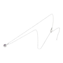 K18WG ホワイトゴールド ブラックオパール ブラックオパール0.39ct ダイヤ0.25ct ペンダント ネックレス レディース 【中古】