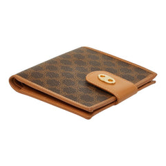 セリーヌ マカダム 二つ折り財布 ブラウン PVC レザー レディース CELINE 【中古】