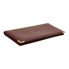 カルティエ マストライン 二つ折り 長財布 札入れ ボルドー レザー レディース CARTIER 【中古】
