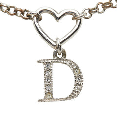 ディオール チェーン ペンダント ネックレス シルバー メタル ラインストーン レディース Dior 中古