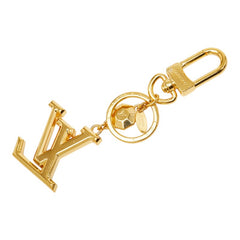ルイ ヴィトン ポルトクレ LVファセット キーリング キーホルダー M65216 ゴールド メッキ レディース LOUIS VUITTON 【中古】