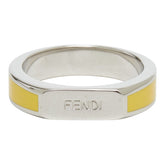 フェンディ ロゴ リング 指輪 #M シルバー イエロー メタル メンズ FENDI 【中古】