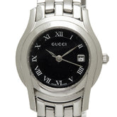 グッチ 腕時計 5500L クオーツ ブラック文字盤 ステンレススチール レディース GUCCI 【中古】
