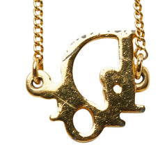 ディオール ロゴ チェーン ペンダント ネックレス ゴールド メッキ レディース Dior 【中古】