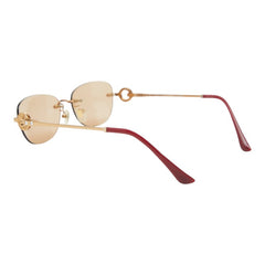 ブルガリ リムレス サングラス 2196BD 2014 ピンク ゴールド レッド チタン ラインストーン レディース BVLGARI 【中古】