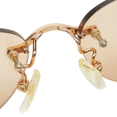 ブルガリ リムレス サングラス 2196BD 2014 ピンク ゴールド レッド チタン ラインストーン レディース BVLGARI 【中古】