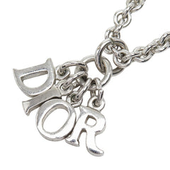 ディオール ロゴ チェーン ペンダント ネックレス シルバー メタル レディース Dior 【中古】