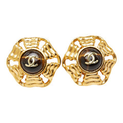 シャネル ココマーク イヤリング ゴールド メッキ タイガーアイ レディース CHANEL 【中古】
