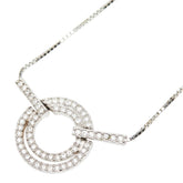 スワロフスキー サークル ペンダント ネックレス シルバー ラインストーン メタル レディース SWAROVSKI 【中古】