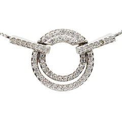 スワロフスキー サークル ペンダント ネックレス シルバー ラインストーン メタル レディース SWAROVSKI 【中古】