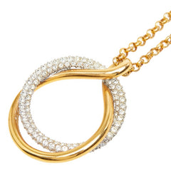 スワロフスキー Exact ペンダント ネックレス ゴールド ラインストーン メッキ レディース SWAROVSKI 【中古】