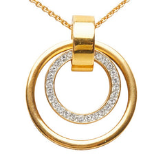 スワロフスキー サークル Circle ペンダント ネックレス ゴールド ラインストーン メッキ レディース SWAROVSKI 【中古】