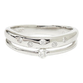Pt900 プラチナ ダイヤモンド ダイヤ0.15ct ドットモチーフ リング 指輪 レディース 11号 【中古】