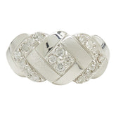 Pt1000 プラチナ ダイヤモンド ダイヤ0.39ct 編み込みモチーフ 三越刻印 リング 指輪 レディース 9.5号 【中古】