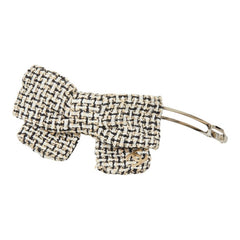 シャネル ココマーク リボン バレッタ ヘアアクセサリー ブラック ベージュ ツイード レディース CHANEL 【中古】