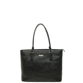 バーバリー ロゴプレート トートバッグ ショルダーバッグ ブラック レザー レディース BURBERRY 【中古】