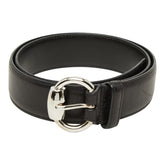 グッチ ベルト サイズ80・32 162942 ブラック シルバー レザー メンズ GUCCI 【中古】