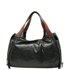 セリーヌ トートバッグ ショルダーバッグ サイドジップ ダークネイビー レザー レディース CELINE 中古