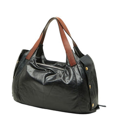 セリーヌ トートバッグ ショルダーバッグ サイドジップ ダークネイビー レザー レディース CELINE 中古