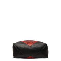 セリーヌ トートバッグ レッド ブラック パイソン レザー レディース CELINE 【中古】