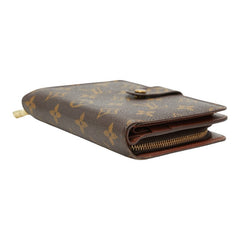 ルイ ヴィトン モノグラム ポルト パピエ ジップ 二つ折り財布 M61207 ブラウン PVC レザー レディース LOUIS VUITTON 【中古】