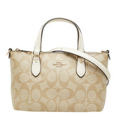 コーチ シグネチャー ハンドバッグ ショルダーバッグ 2way CH468 ベージュ PVC レザー レディース COACH 中古