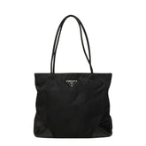 プラダ 三角ロゴプレート トートバッグ ショルダーバッグ BR1043 ブラック ナイロン レザー レディース PRADA 中古