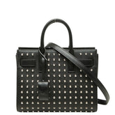 サンローラン サックドジュールナノ スタッズ ハンドバッグ ショルダーバッグ 2WAY ブラック レザー レディース SAINT LAURENT 【中古】
