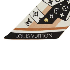 ルイ ヴィトン バンドーBB LVボウ スカーフ M96176 ブラック マルチカラー シルク レディース LOUIS VUITTON 中古