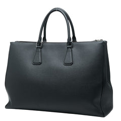 プラダ 三角ロゴプレート サフィアーノ トートバッグ 2VG047 ブラック レザー メンズ PRADA 【中古】