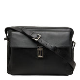 プラダ 三角ロゴプレート 斜め掛け キャリーオン ショルダーバッグ ブラック サフィアーノレザー メンズ PRADA 【中古】