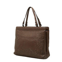ボッテガヴェネタ イントレチャート トートバッグ ショルダーバッグ ブラウン レザー レディース BOTTEGAVENETA 【中古】